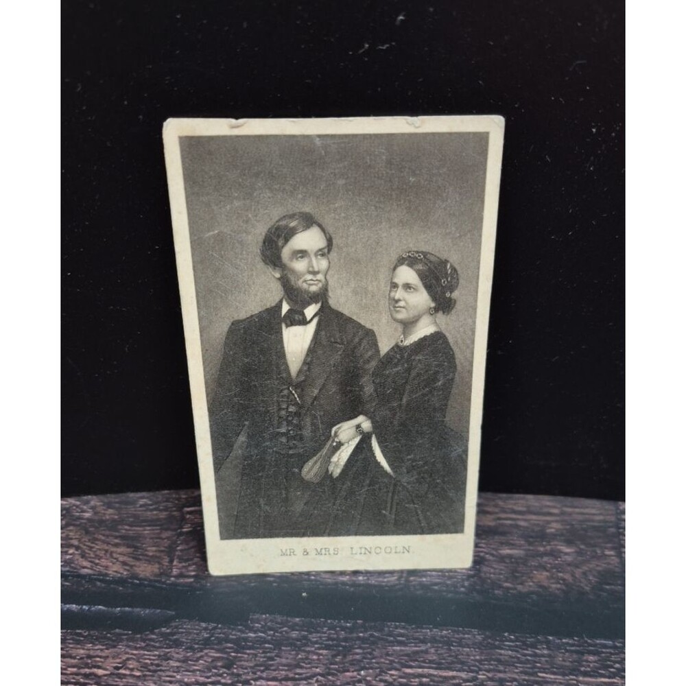 1860s Carte De Visite Abraham & Mary Todd Lincoln Brady La Mere VTG Civil War